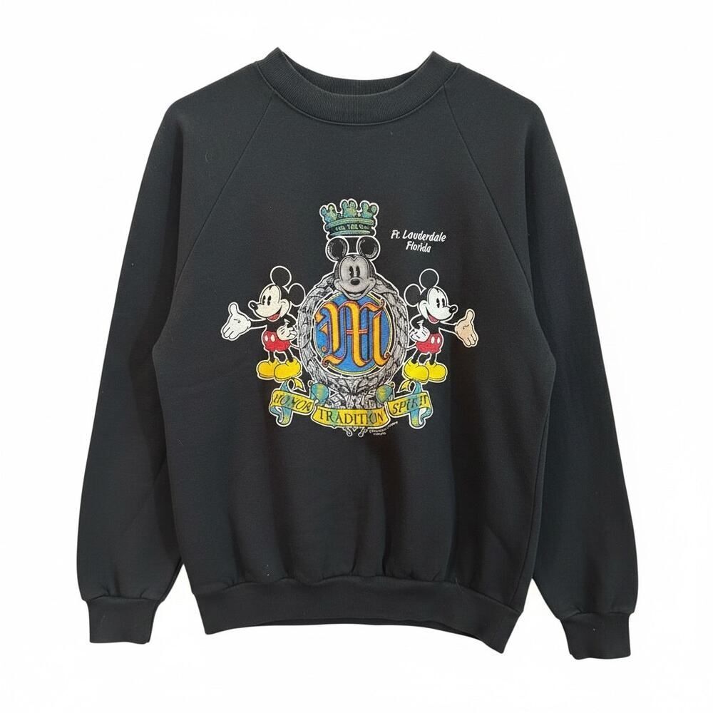 Vintage Screen Stars Disney Mickey Crest Sweatshirt Ft Lauderdale USA Made Large